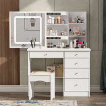 Bedroom vanity with deals storage